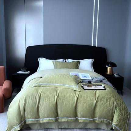 优悦2023新款提花冰丝系列四件套 莫妮卡-绿