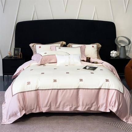 馨蕊 2023新款100支CR工艺全棉系列四件套棉赫拉 蔷薇粉