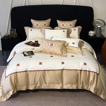 馨蕊 2023新款100支CR工艺全棉系列四件套棉赫拉 香槟