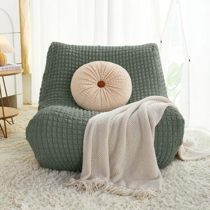 91家纺网 家纺一手货源 找家纺 丝绮鹿 2023新款爆米花懒人毛毛虫沙发全包沙发套四季通用款 绿色