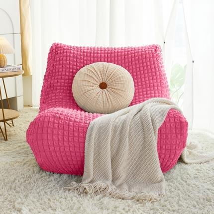 91家纺网 家纺一手货源 找家纺 丝绮鹿 2023新款爆米花懒人毛毛虫沙发全包沙发套四季通用款 玫红