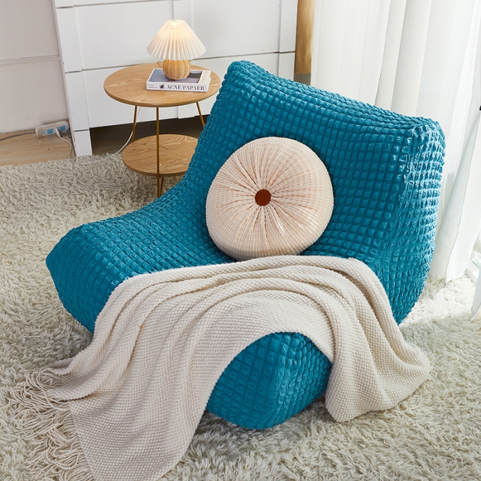 91家纺网 家纺一手货源 找家纺 （总）丝绮鹿 2023新款爆米花懒人毛毛虫沙发全包沙发套四季通用款