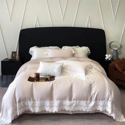 馨蕊 2023新款100支CR工艺全棉系列四件套-棉卡曼丝 卡曼丝-初夏粉