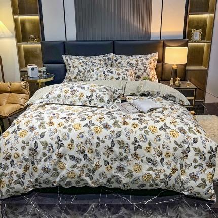 91家纺网 家纺一手货源 找家纺 （总）富之航  2023新款13372全棉四件套纯棉复古花园小清新