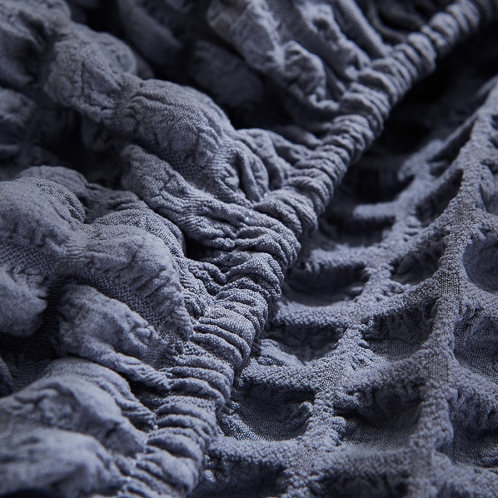 91家纺网 家纺一手货源 找家纺 丝绮鹿 2023新款爆米花懒人毛毛虫沙发全包沙发套四季通用款 碳灰