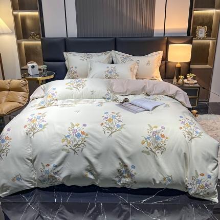 91家纺网 家纺一手货源 找家纺 （总）富之航  2023新款13372全棉四件套纯棉复古花园小清新