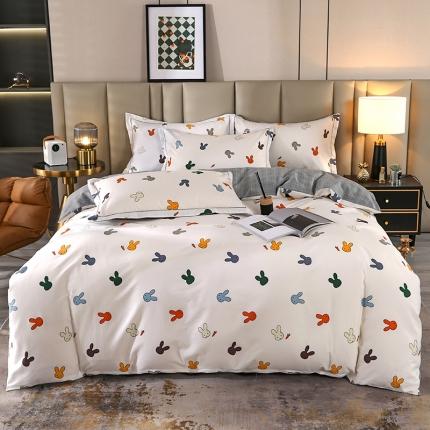 91家纺网 家纺一手货源 找家纺 （总）富之航  2023新款13372全棉四件套纯棉复古花园小清新