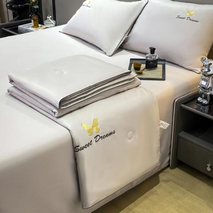 91家纺网 家纺一手货源 找家纺 （总）佰亿莱 2024新款水洗天丝刺绣夏被及夏被四件套