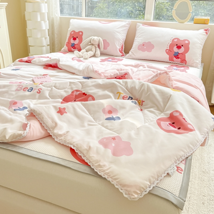 91家纺网 家纺一手货源 找家纺 （总）慕尚 2025新款ins水洗小花边夏被