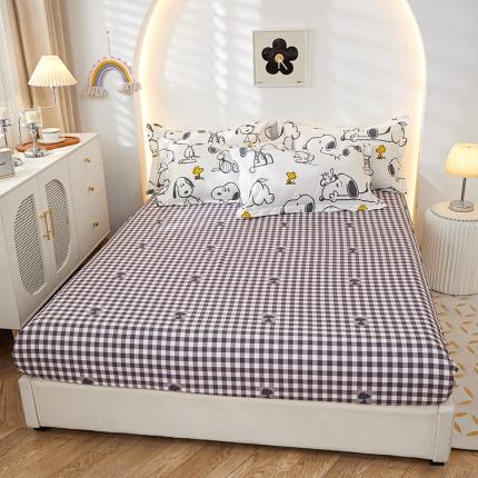 91家纺网 家纺一手货源 找家纺 （总）钰伶 2025新款全棉13372史努比纯棉单床笠