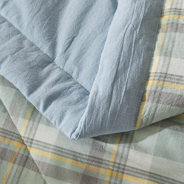 91家纺网 家纺一手货源 找家纺 恋人优选 2023新款A类全棉色织水洗棉夏被 莫妮绿