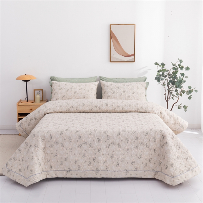 91家纺网 家纺一手货源 找家纺 优乐家纺  2023新款全棉印花绗绣系列2 妃子笑