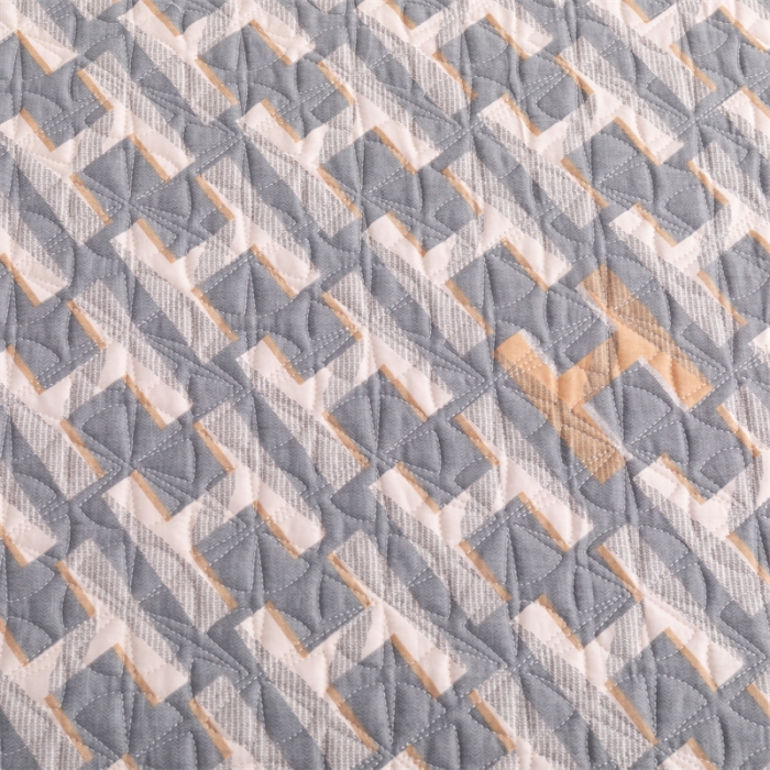 91家纺网 家纺一手货源 找家纺 优乐家纺  2023新款全棉印花绗绣系列2 豪斯-灰