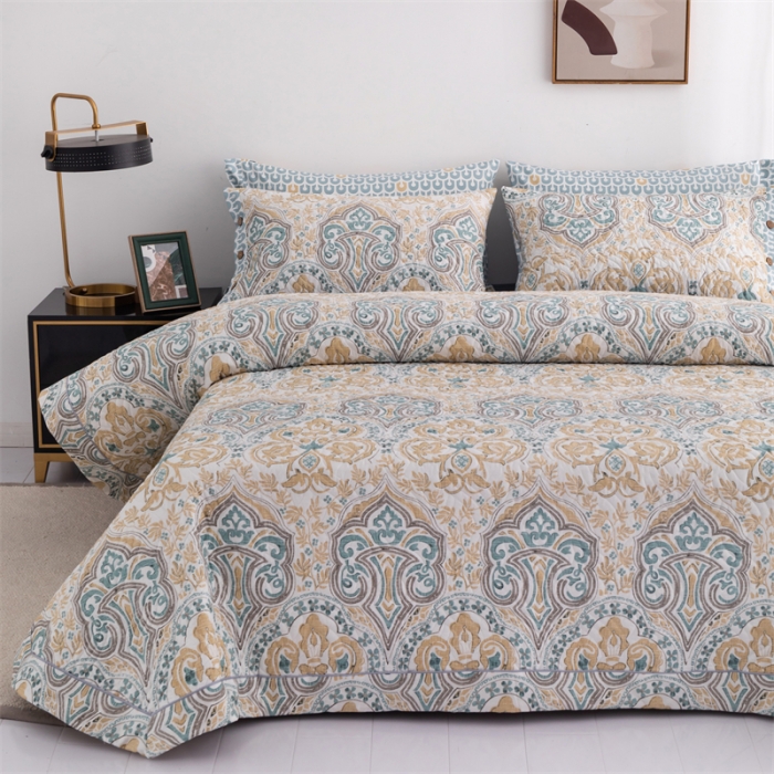 91家纺网 家纺一手货源 找家纺 优乐家纺  2023新款全棉印花绗绣系列2 洛丽娜