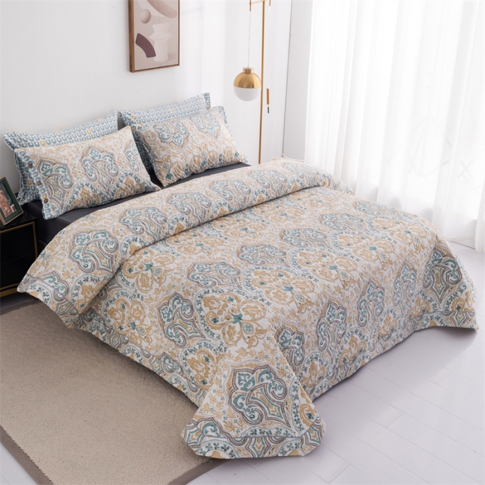 91家纺网 家纺一手货源 找家纺 优乐家纺  2023新款全棉印花绗绣系列2 洛丽娜