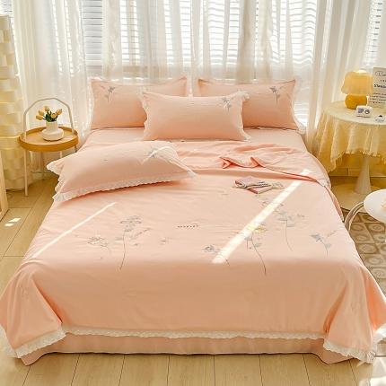 91家纺网 家纺一手货源 找家纺 坚果摄影 2023春夏新款水洗棉花边四件套样片