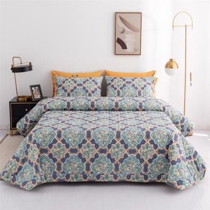 优乐家纺  2023新款全棉印花绗绣系列2 时光印记-蓝