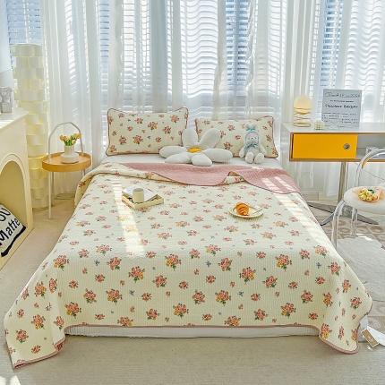 91家纺网 家纺一手货源 找家纺 坚果摄影 2023春夏小清新新款碎花乳胶凉席样片