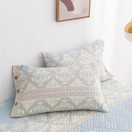 91家纺网 家纺一手货源 找家纺 优乐家纺 2023新款全棉印花绗绣系列2 单枕套 爱西西里