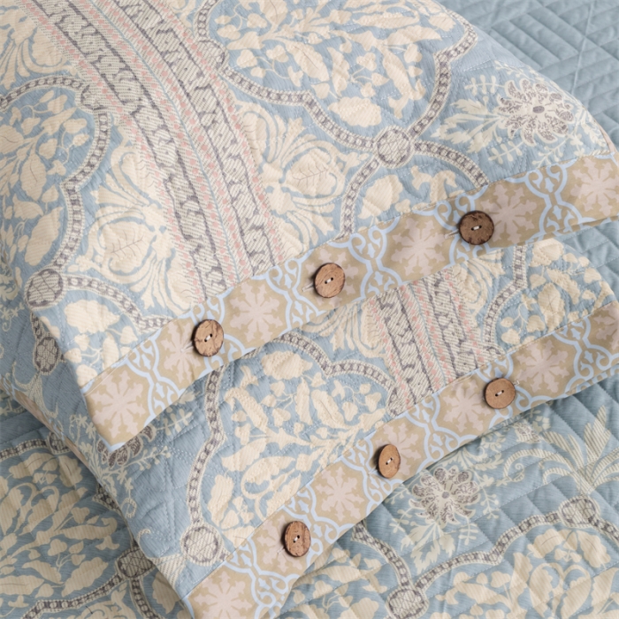 91家纺网 家纺一手货源 找家纺 优乐家纺 2023新款全棉印花绗绣系列2 单枕套 爱西西里