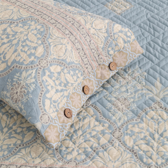 91家纺网 家纺一手货源 找家纺 优乐家纺 2023新款全棉印花绗绣系列2 单枕套 爱西西里