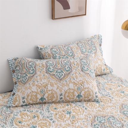 优乐家纺 2023新款全棉印花绗绣系列2 单枕套 洛丽娜