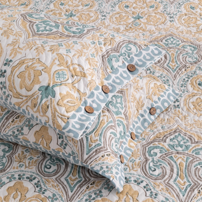 91家纺网 家纺一手货源 找家纺 优乐家纺 2023新款全棉印花绗绣系列2 单枕套 洛丽娜