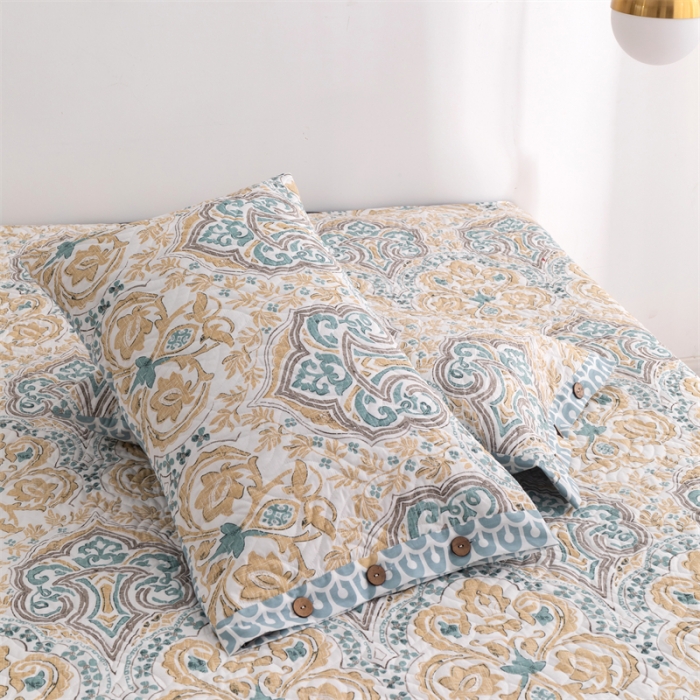 91家纺网 家纺一手货源 找家纺 优乐家纺 2023新款全棉印花绗绣系列2 单枕套 洛丽娜