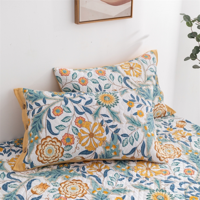 91家纺网 家纺一手货源 找家纺 优乐家纺 2023新款全棉印花绗绣系列2 单枕套 秋季物语