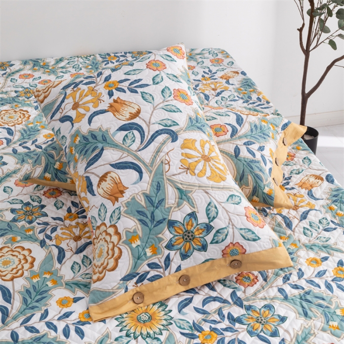 91家纺网 家纺一手货源 找家纺 优乐家纺 2023新款全棉印花绗绣系列2 单枕套 秋季物语