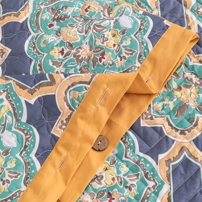 91家纺网 家纺一手货源 找家纺 优乐家纺 2023新款全棉印花绗绣系列2 单枕套 时光印记-蓝