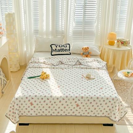 91家纺网 家纺一手货源 找家纺 坚果摄影 2023春夏小清新樱桃熊夏被套件样片