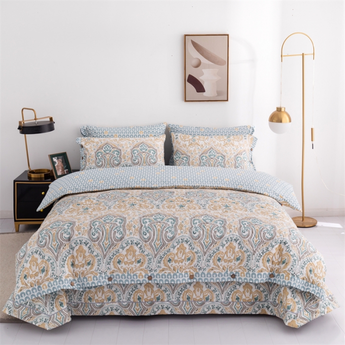 91家纺网 家纺一手货源 找家纺 (总）优乐家纺 2023新款全棉印花绗绣2 四件套