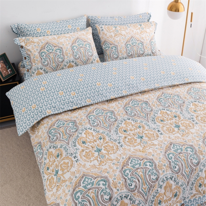 91家纺网 家纺一手货源 找家纺 (总）优乐家纺 2023新款全棉印花绗绣2 四件套