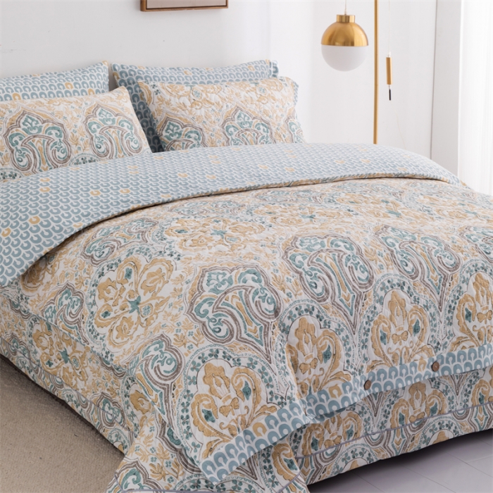 91家纺网 家纺一手货源 找家纺 (总）优乐家纺 2023新款全棉印花绗绣2 四件套