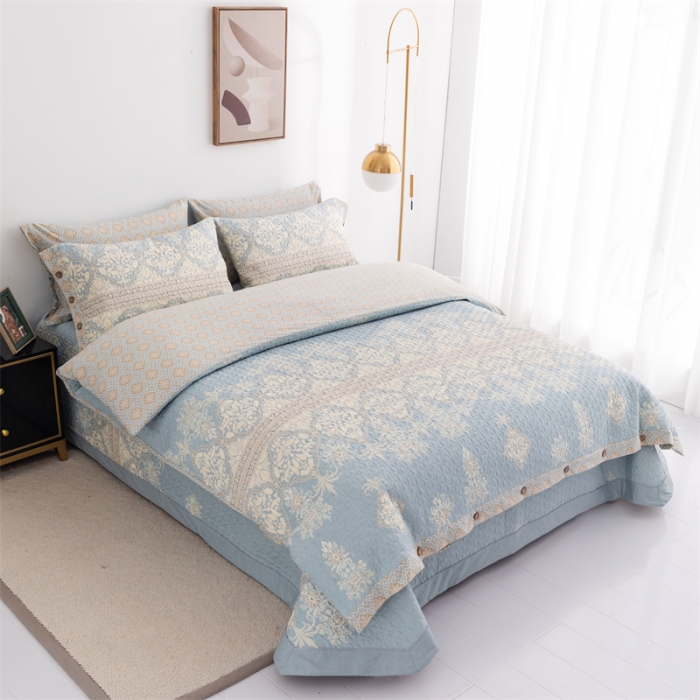 91家纺网 家纺一手货源 找家纺 优乐家纺 2023新款全棉印花绗绣2 四件套 爱西西里