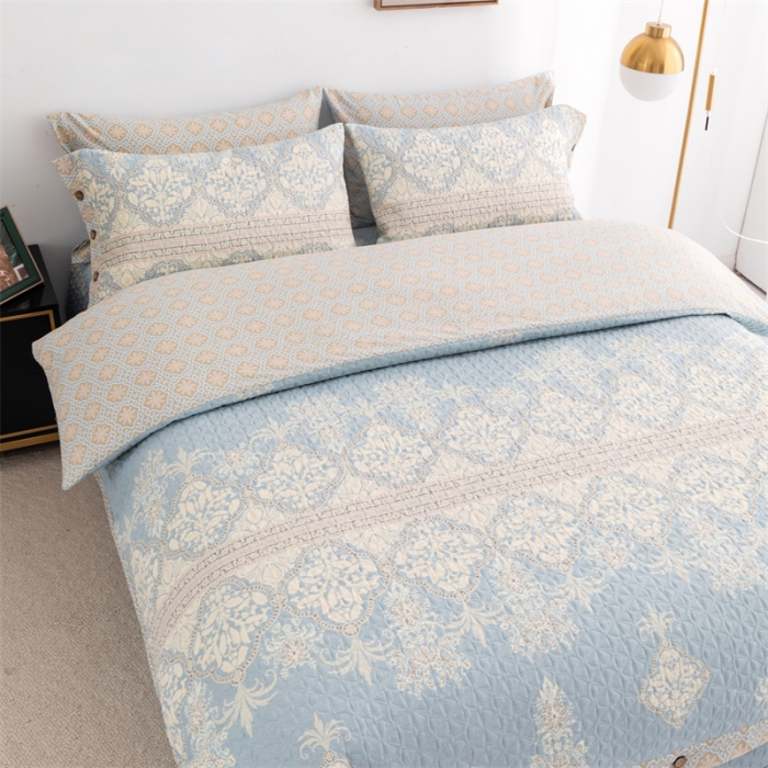 91家纺网 家纺一手货源 找家纺 优乐家纺 2023新款全棉印花绗绣2 四件套 爱西西里