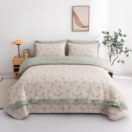 优乐家纺 2023新款全棉印花绗绣2 四件套 妃子笑