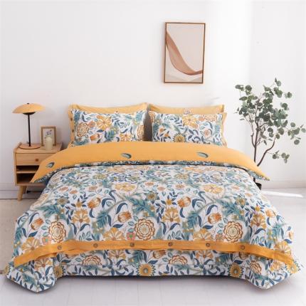 优乐家纺 2023新款全棉印花绗绣2 四件套 秋季物语