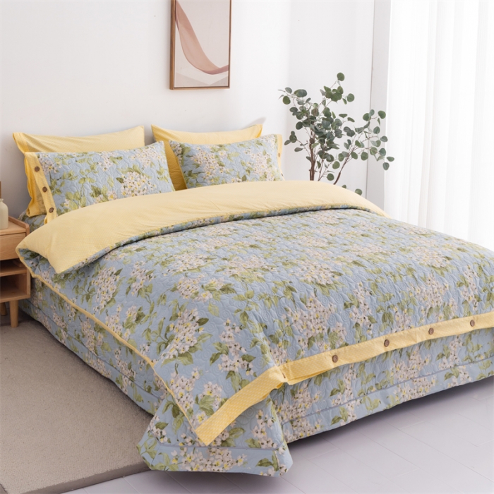 91家纺网 家纺一手货源 找家纺 优乐家纺 2023新款全棉印花绗绣2 四件套 蜀绣