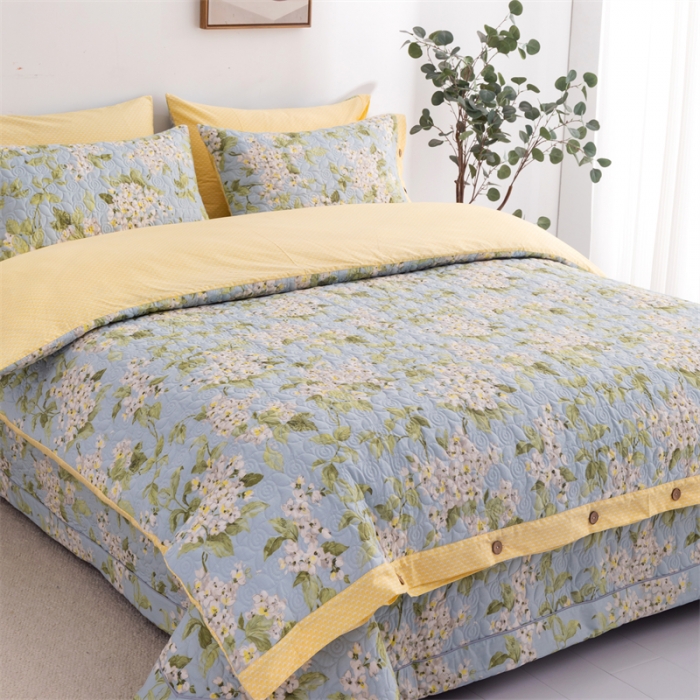 91家纺网 家纺一手货源 找家纺 优乐家纺 2023新款全棉印花绗绣2 四件套 蜀绣