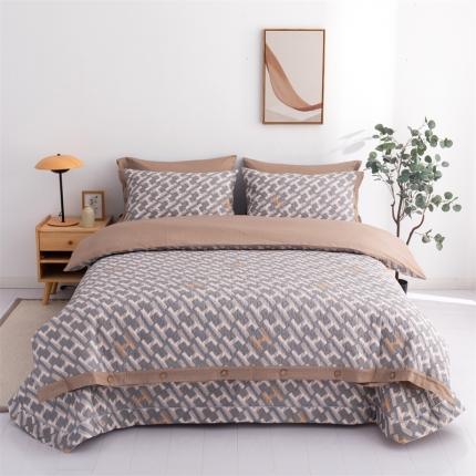 91家纺网 家纺一手货源 找家纺 (总）优乐家纺 2023新款全棉印花绗绣2 四件套