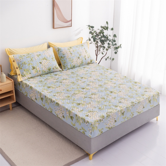 91家纺网 家纺一手货源 找家纺 （总）优乐家纺 2023新款全棉印花绗绣系列2 单床笠