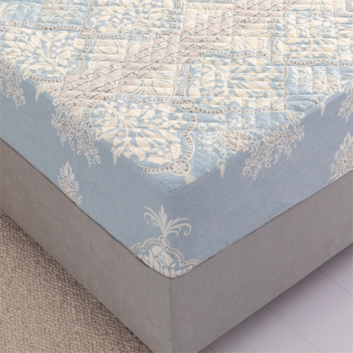 91家纺网 家纺一手货源 找家纺 优乐家纺 2023新款全棉印花绗绣系列2 单床笠 爱西西里