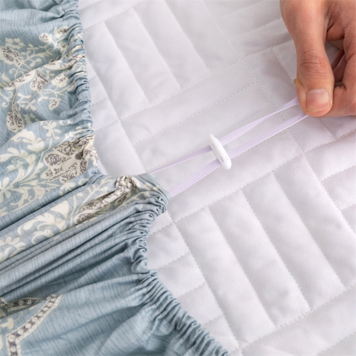 91家纺网 家纺一手货源 找家纺 优乐家纺 2023新款全棉印花绗绣系列2 单床笠 爱西西里