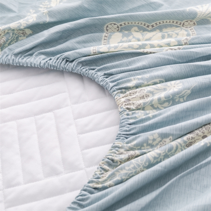 91家纺网 家纺一手货源 找家纺 优乐家纺 2023新款全棉印花绗绣系列2 单床笠 爱西西里