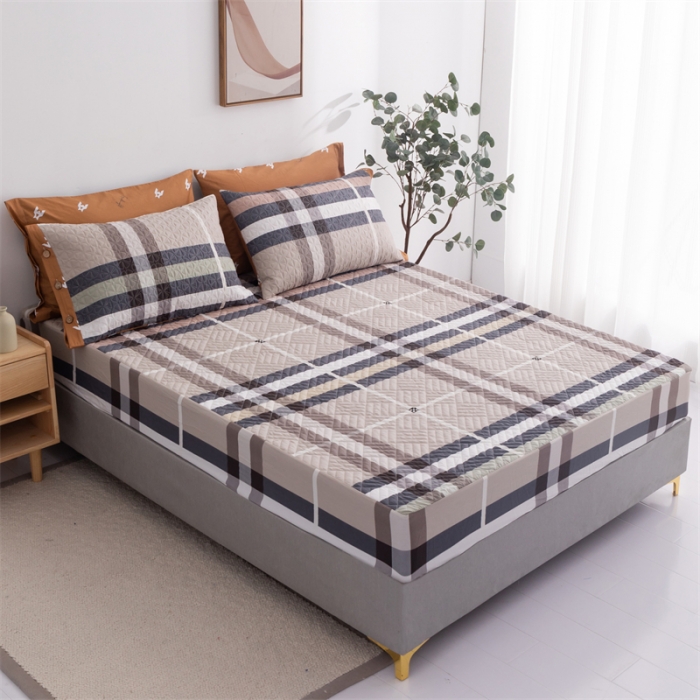 91家纺网 家纺一手货源 找家纺 优乐家纺 2023新款全棉印花绗绣系列2 单床笠 伯爵