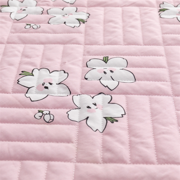 91家纺网 家纺一手货源 找家纺 优乐家纺 2023新款全棉印花绗绣系列2 单床笠 纯净