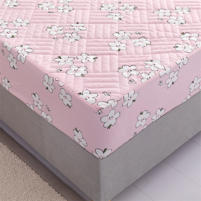 91家纺网 家纺一手货源 找家纺 优乐家纺 2023新款全棉印花绗绣系列2 单床笠 纯净