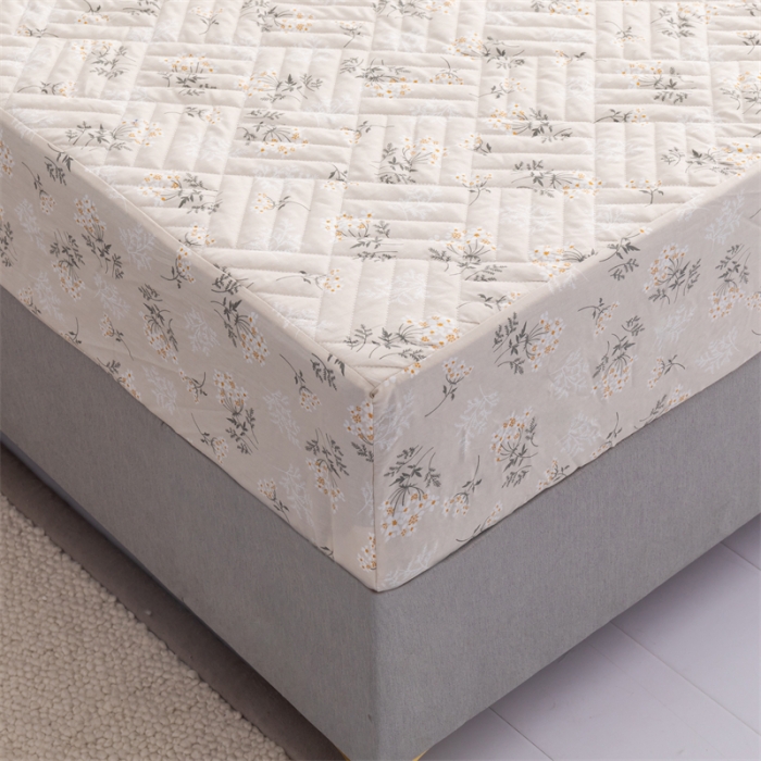 91家纺网 家纺一手货源 找家纺 优乐家纺 2023新款全棉印花绗绣系列2 单床笠 妃子笑